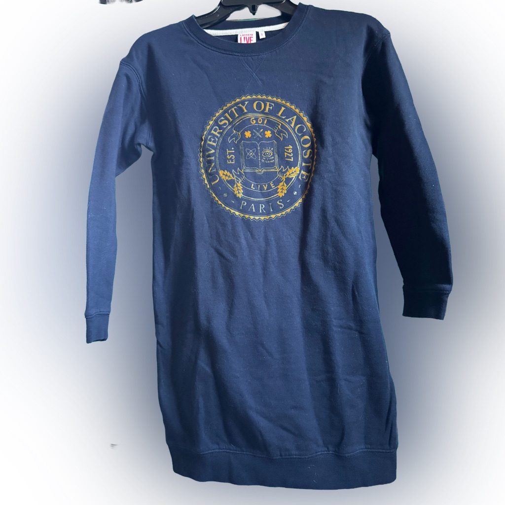 University Of Lacoste Paris Lacoste Live Crewneck Sweatshirt Sweater Dress S